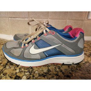 Nike Lunar Elite 386478-012 Womens Size 8 Gray/Blue/Pink Mesh Running  Shoes .